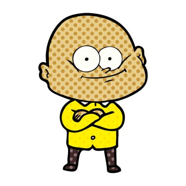 karikatür kel adam bakıyor