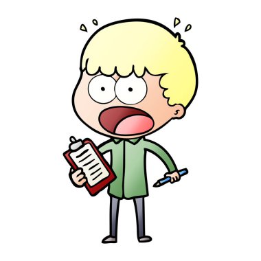 Pano ve kalem ile şok adam çizgi film