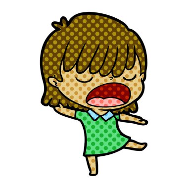 vektör çizim karikatür kadın söz