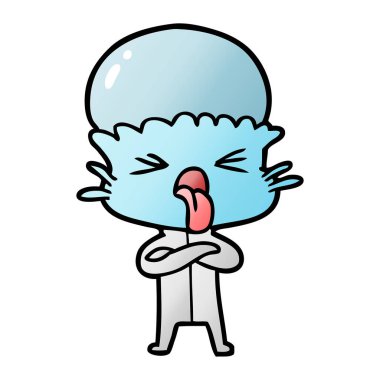 tiksinti çizgi film uzaylı vektör çizim