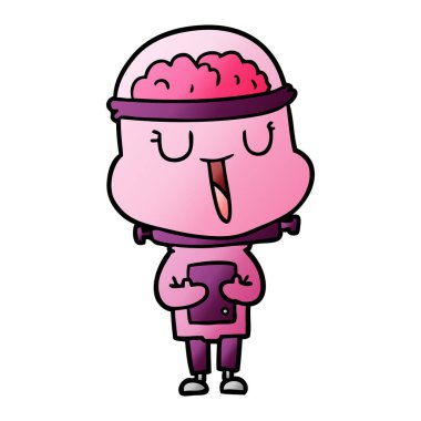 mutlu karikatür robot vektör çizim