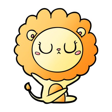 Çizgi film aslanının vektör çizimi