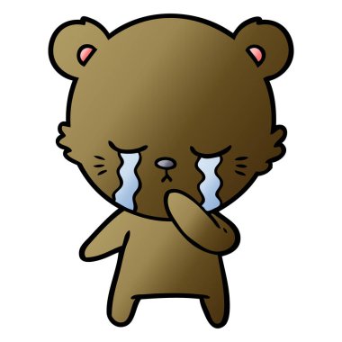 vektör çizim karikatür ayı ağlama