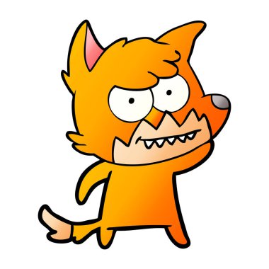 vektör çizim karikatür sırıtan Fox