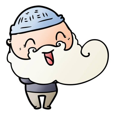 Sakal ve kış şapka ile mutlu adam