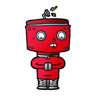 Çizgi film robotunun vektör çizimi