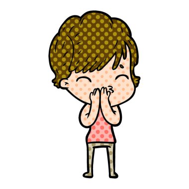 vektör çizim karikatür kadın düşünme