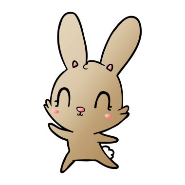 Tatlı çizgi film tavşanının vektör çizimi