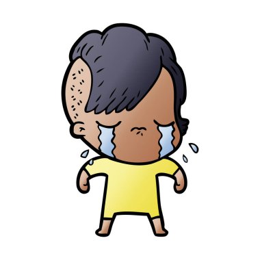 Ağlayan kızın vektör çizimi