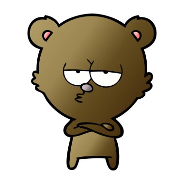 vektör çizim sıkılmış ayı çizgi film