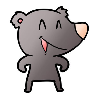  ayı karikatür gülen vektör çizim