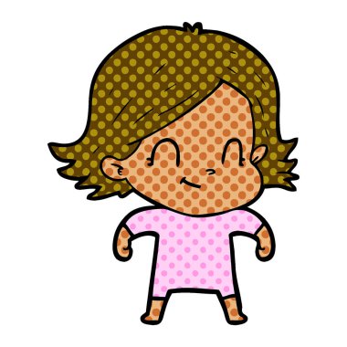vektör çizim karikatür dostça kız