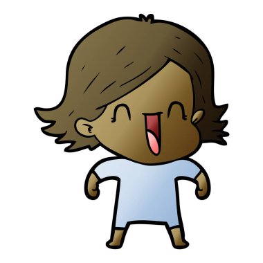 vektör çizim karikatür mutlu kadın