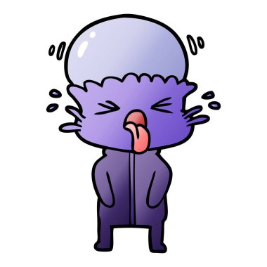 garip karikatür uzaylı vektör çizim