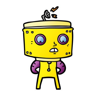 Çizgi film robotunun vektör çizimi