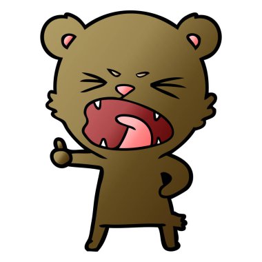 kızgın çizgi film ayı vektör çizim