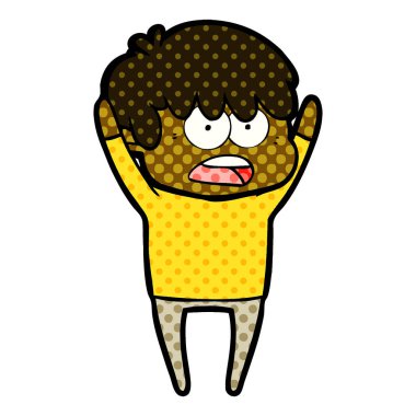 endişeli çizgi film çocuk vektör çizim