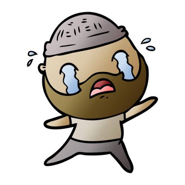 sakallı adam ağlıyor çizgi film