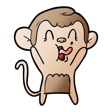 deli karikatür maymun vektör çizim