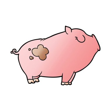 Çizgi film domuzunun vektör çizimi