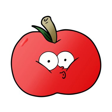 Çizgi film elmasının vektör illüstrasyonu