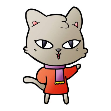 Çizgi film kedisinin vektör çizimi