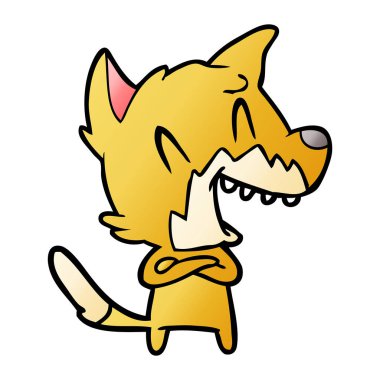 Tilki çizgi film gülen vektör çizim