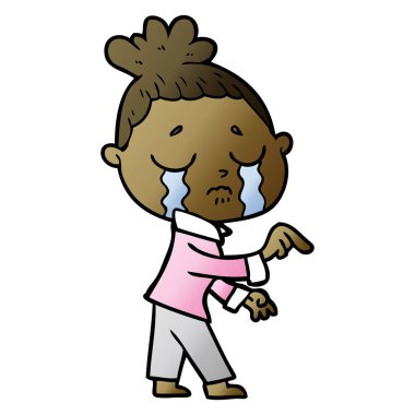 çizgi film ağlayan kadın işaret