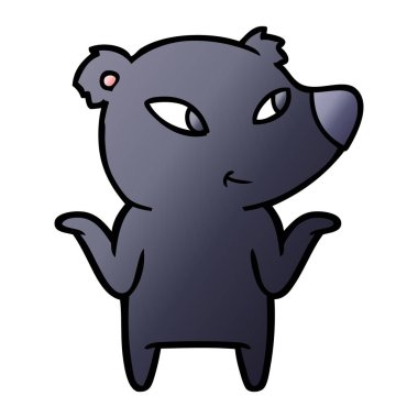 Tatlı çizgi film ayısının vektör çizimi