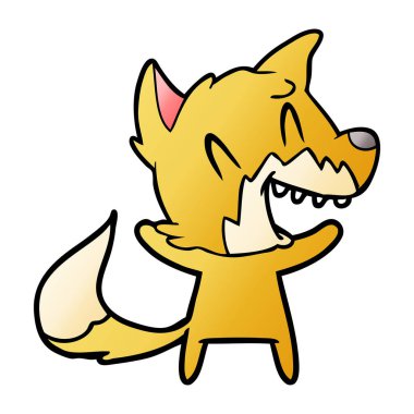 Tilki çizgi film gülen vektör çizim