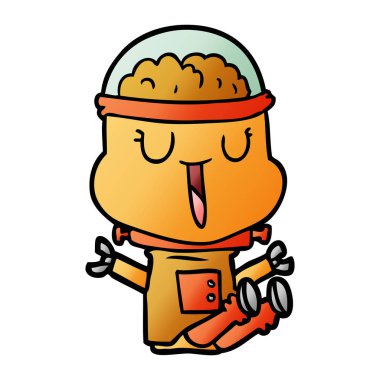 mutlu karikatür robot vektör çizim