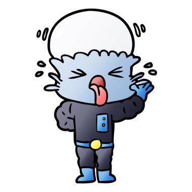 tiksinti çizgi film uzaylı vektör çizim