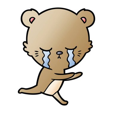 vektör çizim karikatür ayı ağlama