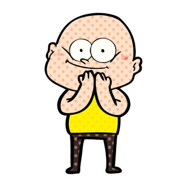 karikatür kel adam bakıyor