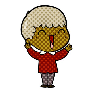 vektör çizim karikatür mutlu adam