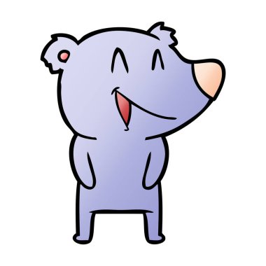  ayı karikatür gülen vektör çizim