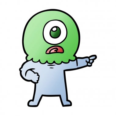 Tepegöz'ü yabancı uzay adamı işaret çizgi film