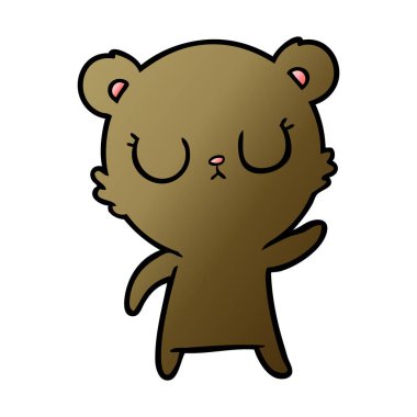 huzurlu karikatür ayı vektör çizim