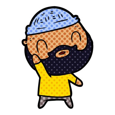 vektör çizim karikatür sakallı adam