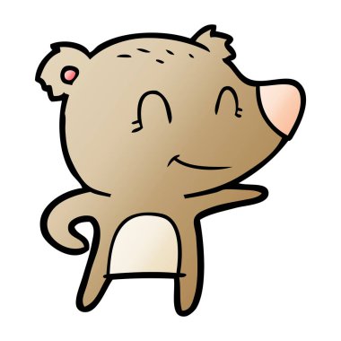 vektör çizim dost ayı çizgi film