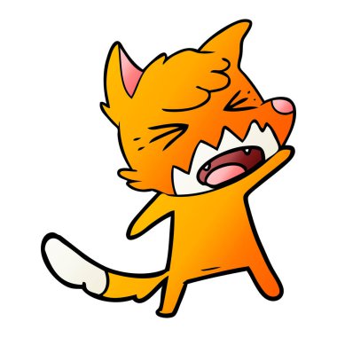 kızgın çizgi film fox vektör çizim