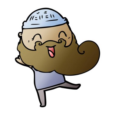 vektör çizim karikatür sakallı adam