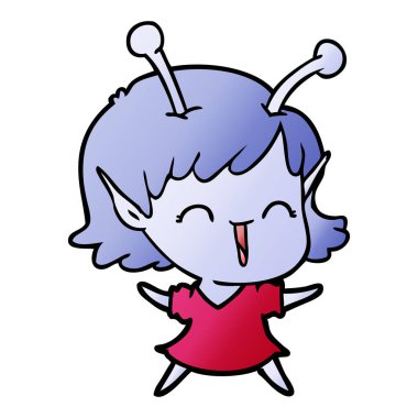 çizgi film yabancı kız gülerek