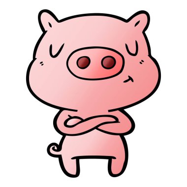 vektör çizim karikatür içerik domuz