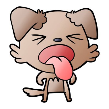 vektör çizim karikatür köpek bıkkın