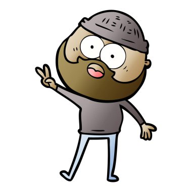 vektör çizim karikatür sakallı adam