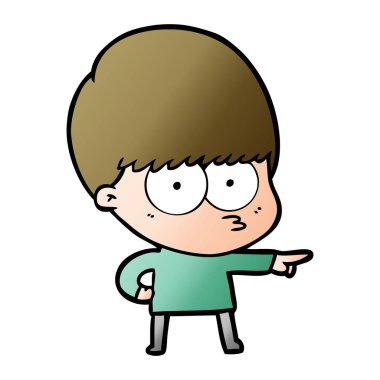 gergin çizgi film çocuk vektör çizim