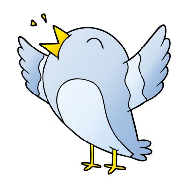 Çizgi film kuşunun vektör çizimi