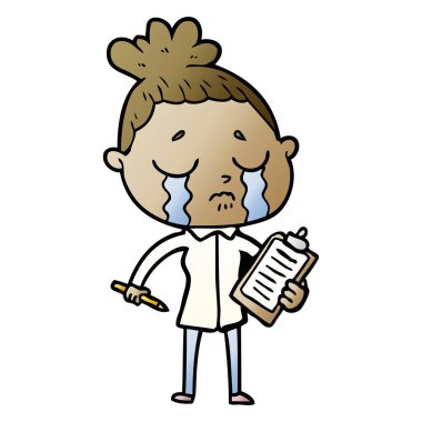 Çizgi filmdeki kadının vektör çizimi