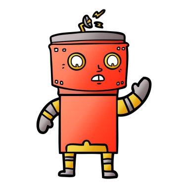 Çizgi film robotunun vektör çizimi